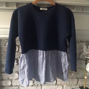 Pinc Premium Popover Top Long Sleeve Blue Size XL